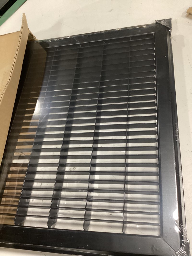 Condition photo showing New/Like New for Fits 12x14 and 14x12 Duct Opening | Return Air Floor Grille by Handua | Walkable Vent Cover Grill for Floor | Black | Heavy Duty Fixed Blades | Outer Dimensions: 13.75"W X 15.75"H 1 12"W x 14"H [Duct Opening]