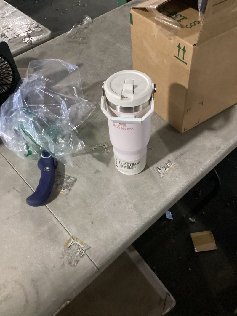Condition photo showing Good Condition for stanley iceflow flip straw tumbler with handle 30 oz | twist on lid and flip up straw | leak resistant water bottle | insulated stainless steel |bpa-free | rose quartz