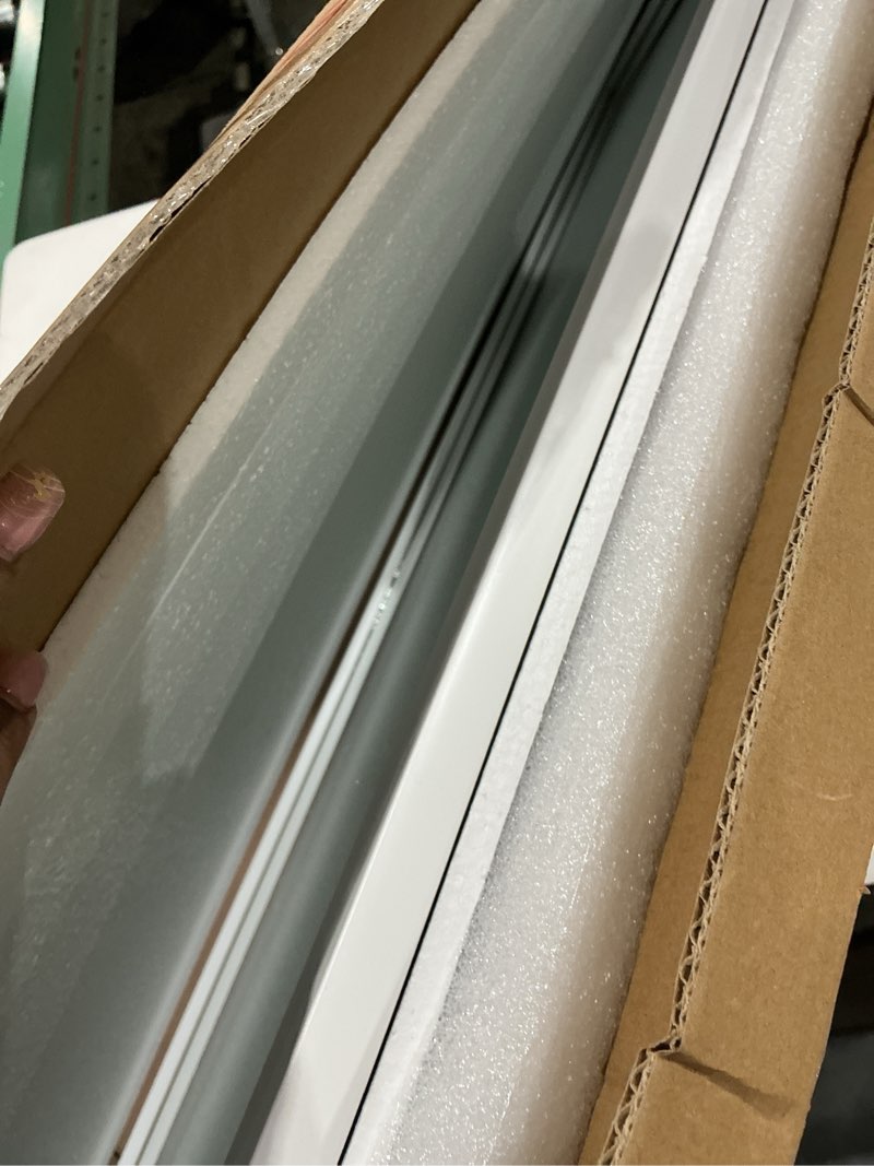 Condition photo showing Good Condition for whitebeach 48" x 16" over the door full length mirror wall mounted hanging with 2 metal hangers for bedroom living room bathroom white white 48"l x 16"w