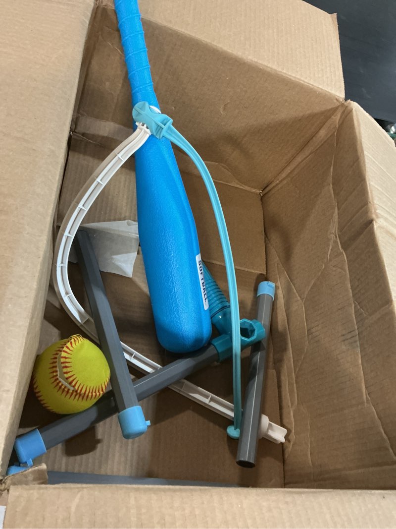 Condition photo showing As Is for franklin sports grow-with-me kids baseball batting tee + stand set for youth + toddlers - youth baseball, softball + teeball hitting tee set for boys + girls grow with me tee - usa softball