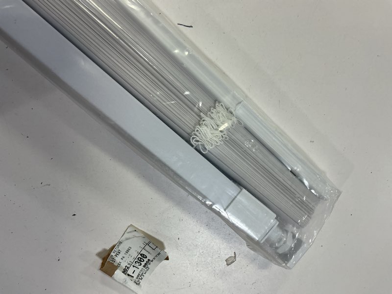 Condition photo showing Good Condition for lazblinds no tools no drill 1" vinyl mini blinds, cordless blinds for windows, light filtering horizontal window blinds & shades, 32" w x 64" h, white cordless-white 32" w x 64" h