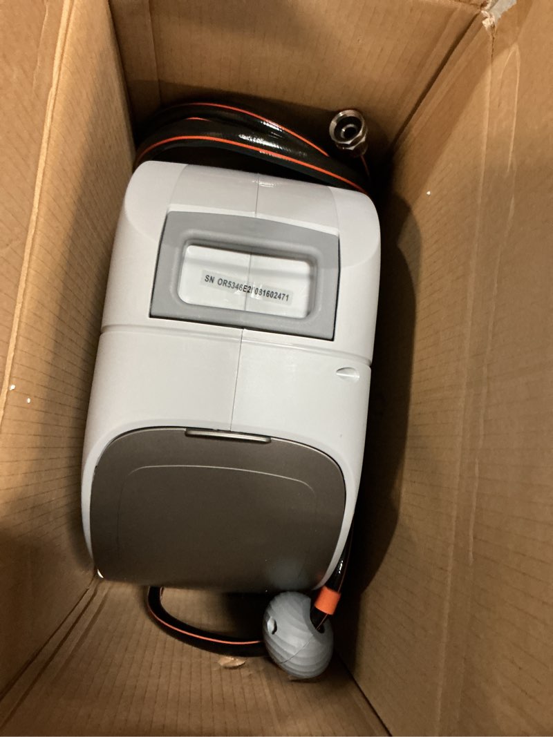 Condition photo showing Good Condition for giraffe tools ground mounted retractable hose reel 1/2 inch x 82ft, heavy duty automatic rewind garden hose reel, with flexible swivel base for lawn, concrete floor 82 ft 1/2 inch