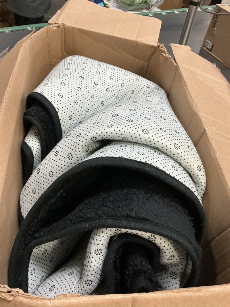 Condition photo showing As Is for 6x9 Large Area Rugs for Living Room Bedroom, Soft Memory Foam Modern Indoor Fuzzy Shaggy Rug, Low Pile Carpet for Kids Room Nursery Home Decor, Black