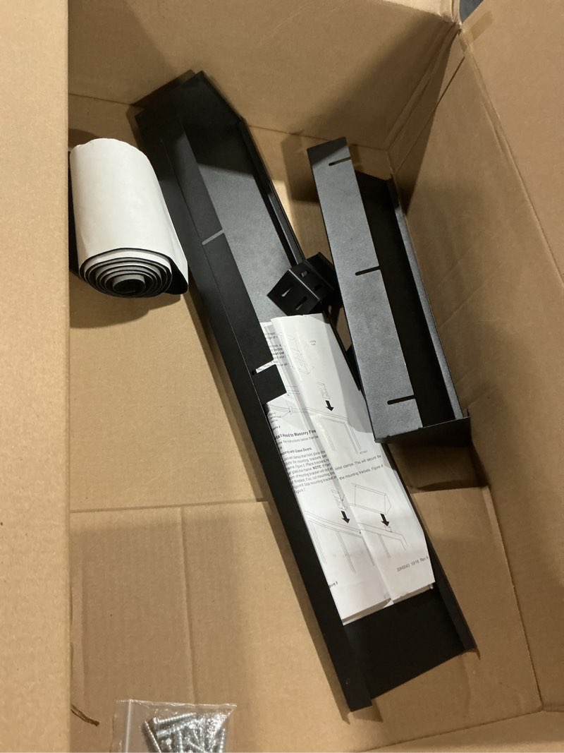 Condition photo showing As Is for Black Adjustable Fireplace Hood for 28 to 48" Fireplace Hood Heat Shield Equipped with Insulation Cotto