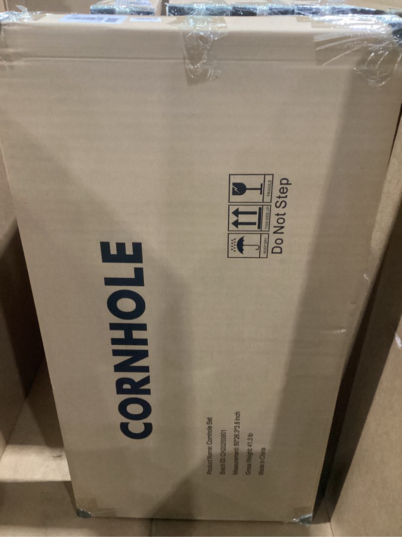 Condition photo showing New/Like New for Christmas Cornhole Board Set for Family Games – Regulation Size (4x2ft) Solid Wood, All-Weather Bags & Case. The Ultimate Outdoor/Indoor Corn Hole Games for Holiday Gatherings & Tailgate Fun