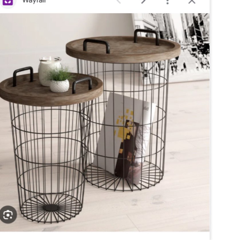 Janay tray top frame nesting tables 