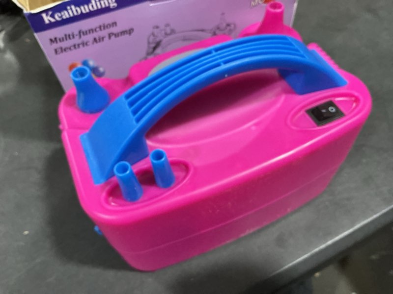 Condition photo showing As Is for Balloon Pump, Triple Inflating Ports for 260q Foil Latex Mylar Balloon, 3-in-1 Electric Air Pump for Inflatables and Balloons, Inflator Deflator for Swimming Rings Air Mattress Pool Floats Purple