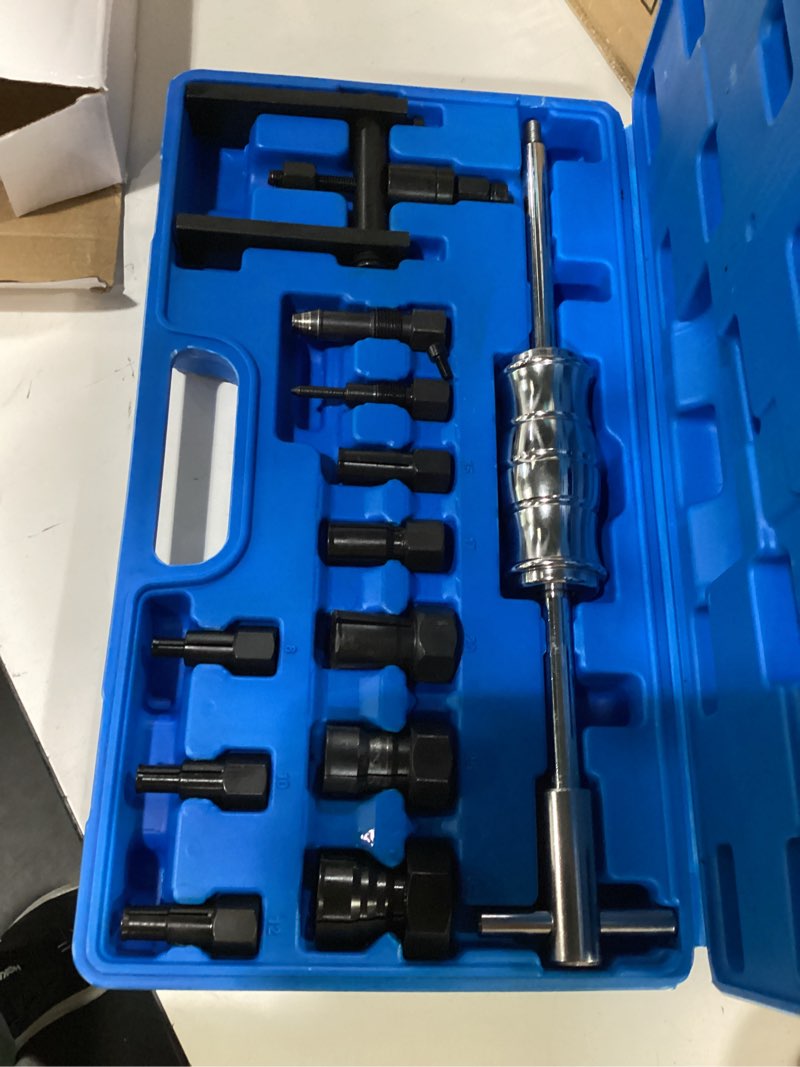 Condition photo showing Good Condition for 12pcs motorcycle bearing puller kit, blind bearing puller kit, slide hammer puller set suitable for bearing diameter 8-32mm slide hammer & two jaw puller