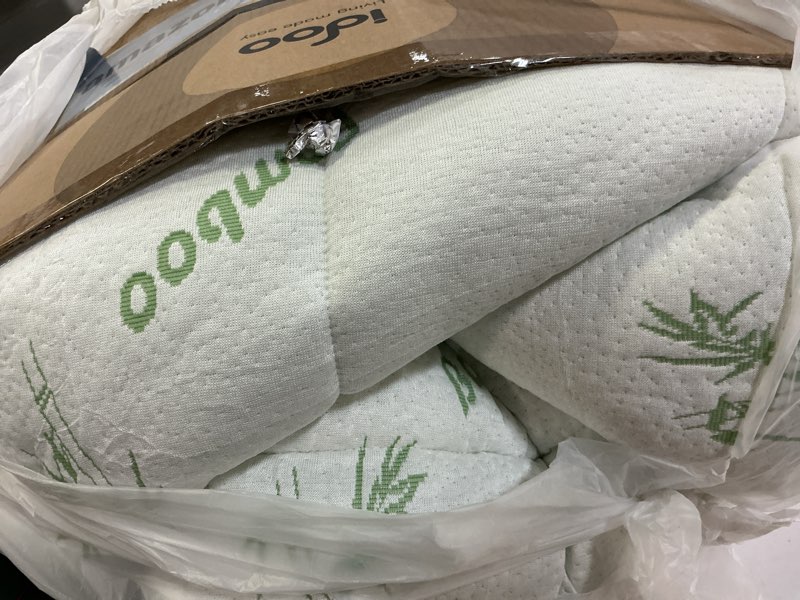 Condition photo showing As Is for Ultra Soft Queen Size Mattress Topper - Viscose Made from Bamboo Pillow Top Mattress Pad for Back Pain Relief - Naturally Cooling for Hot Sleepers, Green Green Queen