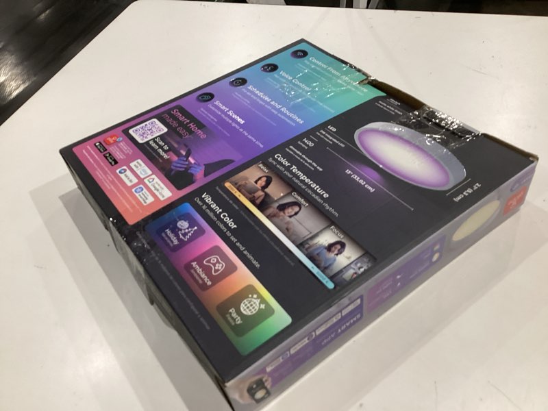 Condition photo showing As Is for globe wes 13-in matte white integrated led flush mount light