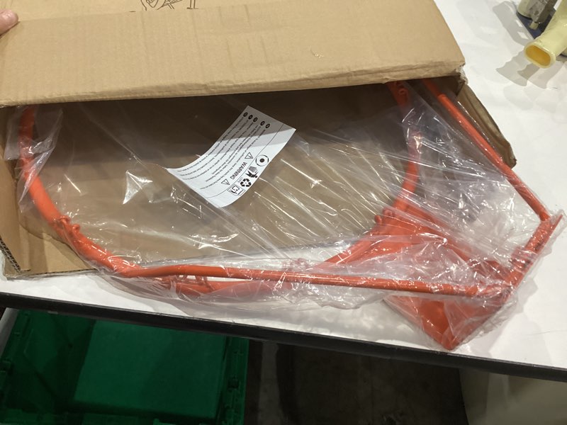 Condition photo showing New/Like New for Dripex Solid Basketball Rim 18" Replacement Breakaway Wall Mounted Outdoor Heavy Duty Solid Steel 18 Inch Rim Double Spring with All Weather Net Orange