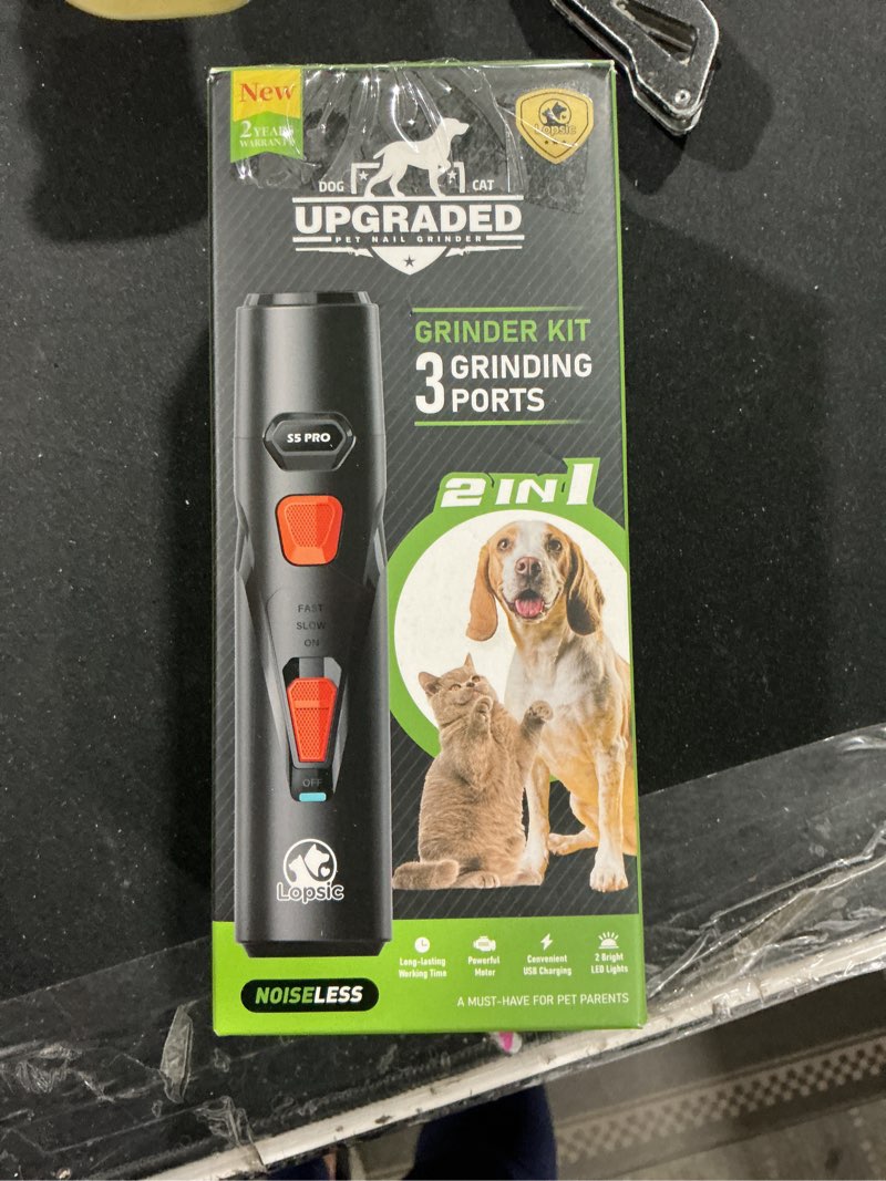 Condition photo showing Good Condition for Dog Nail Grinder with 2 LED Lights Powerful 2 Speeds Super Quiet Dog Nail Trimmers with 3 Grinding W