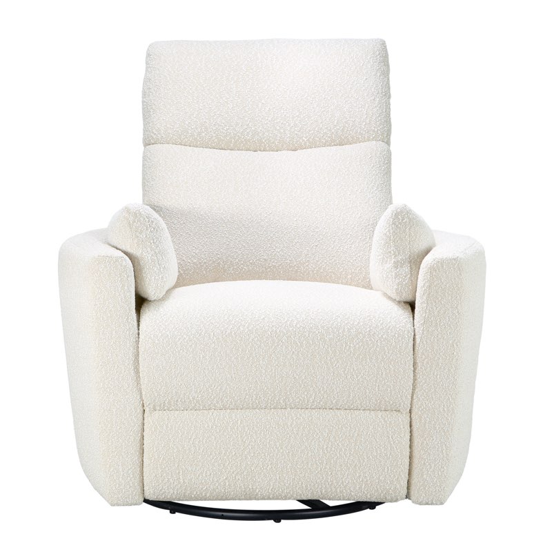 Nature's Plush Lottie Swivel Recliner In Cream Boucle 