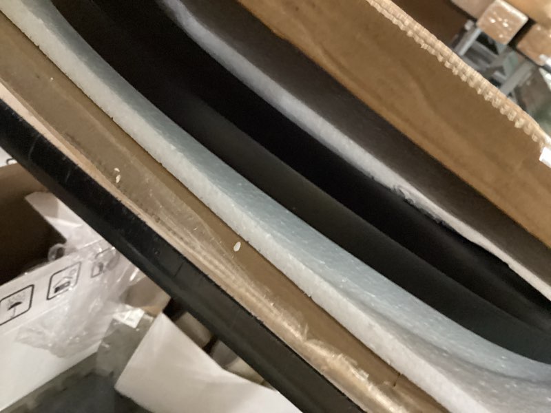 Condition photo showing Good Condition for tanmicoshomy black bathroom mirror 24x36 inch, asymmetrical framed wall mirrors with tempered glass for bathroom, bedroom or living room, vertical or horizontal hanging 36"l x 24"w black