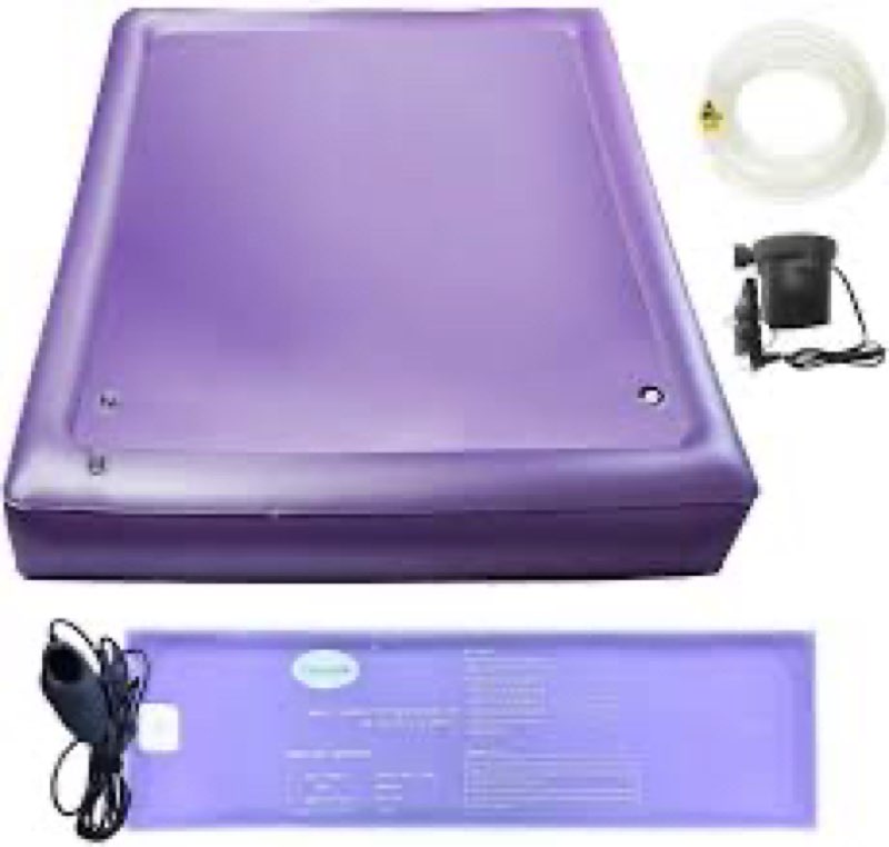 Free Flow Full Wave Water Mattress, Ergonomic Design Durable PVC Water Bed with Water Bed Heater, Wa