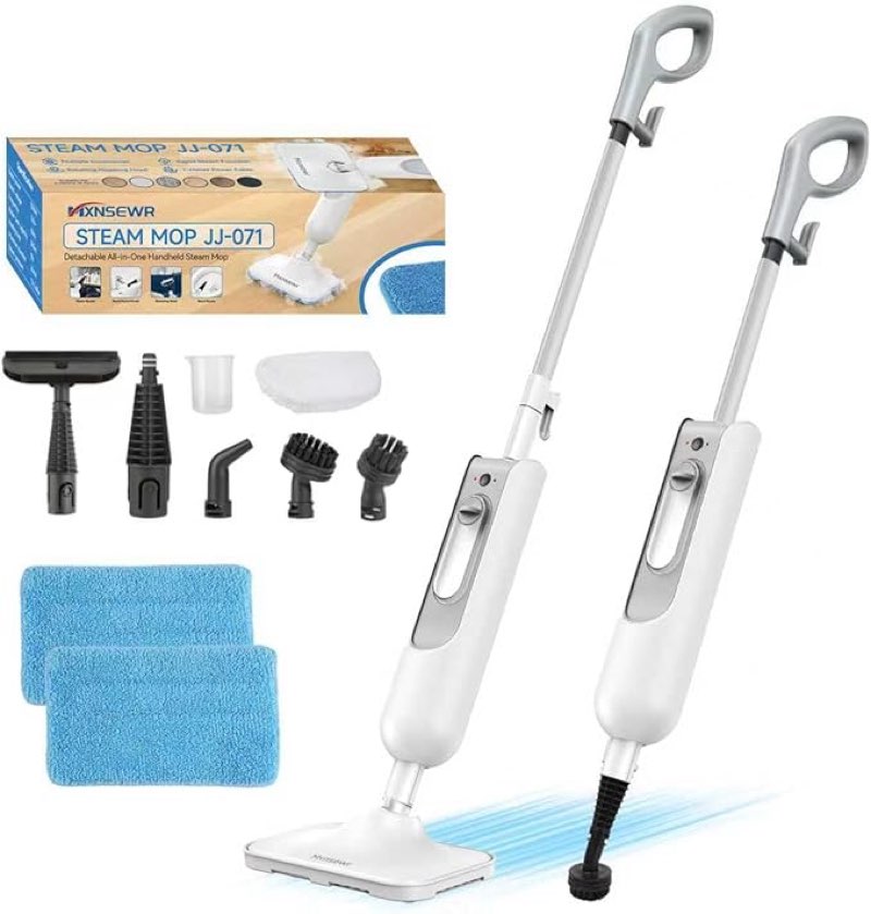 steam mop all-in-one multi-functional powerful steam cleaner, handheld detachable floor steamer with