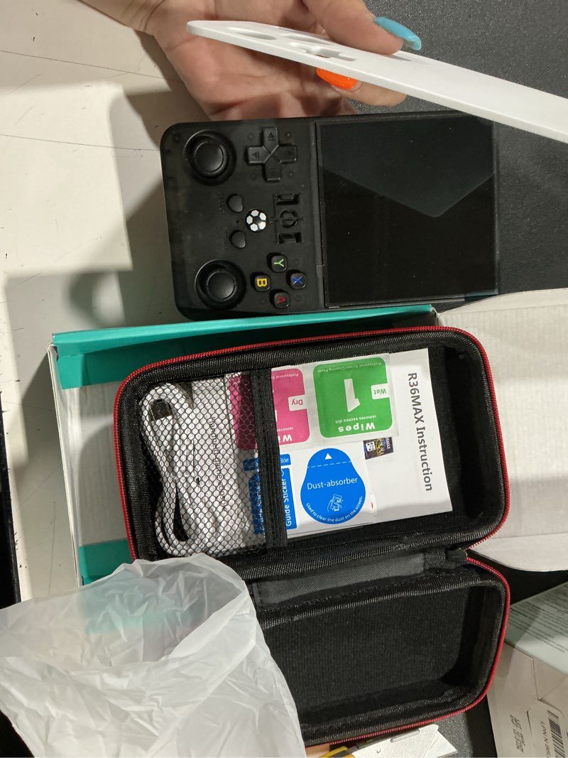 Condition photo showing Good Condition for 2025 upgraded r36max handheld game console built-in 128gb tf card 4000mah battery 20000+classic games linux system 4.0-inch ips screen (black)