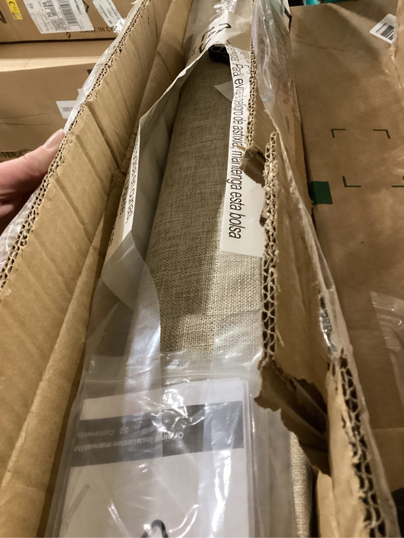 Condition photo showing Good Condition for LazBlinds No Tools No Drill TDBU Cordless Roman Shades for Window, Thermal Insulated UV Blocking, 100% Blackout Fabric Blinds for Bedroom & Living Room, 27" W x 64" H, Blackout - Beige Blackout - Beige 27"W x 64"H