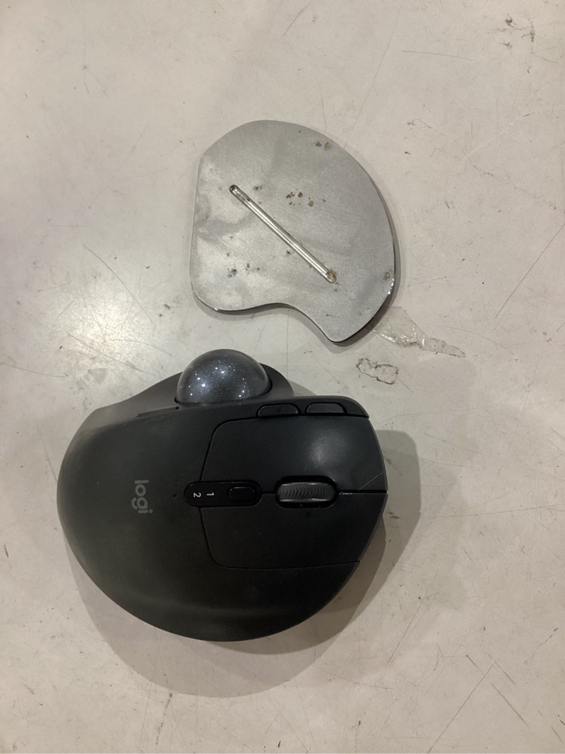Condition photo showing As Is for logitech mx ergo s advanced wireless trackball mouse, usb-c rechargeable wireless ergonomic mouse with bluetooth and encrypted dongle, 6 programmable buttons, for pc/mac - graphite