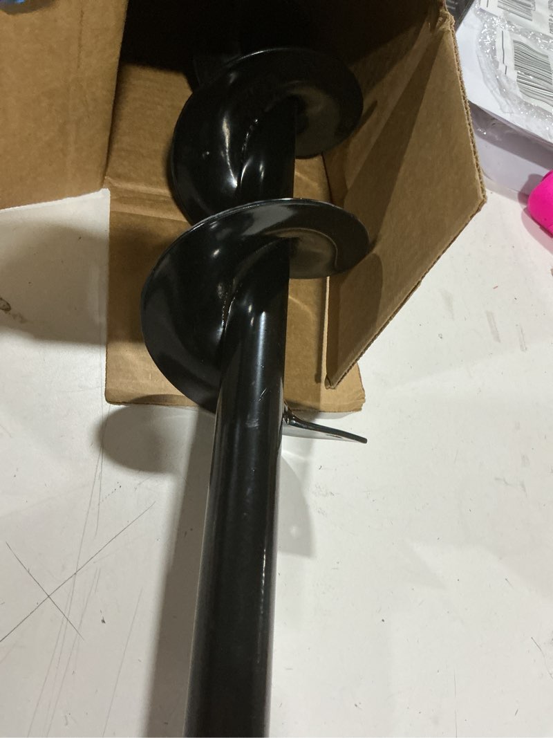 Condition photo showing As Is for 4"x24" auger drill bit for planting,designed for hard&rocky soil,heavy-duty post hole auger with upgrad dual-sharp blades tip,garden spiral drill bit & plant hole digger,for 3/8" hex drive drill