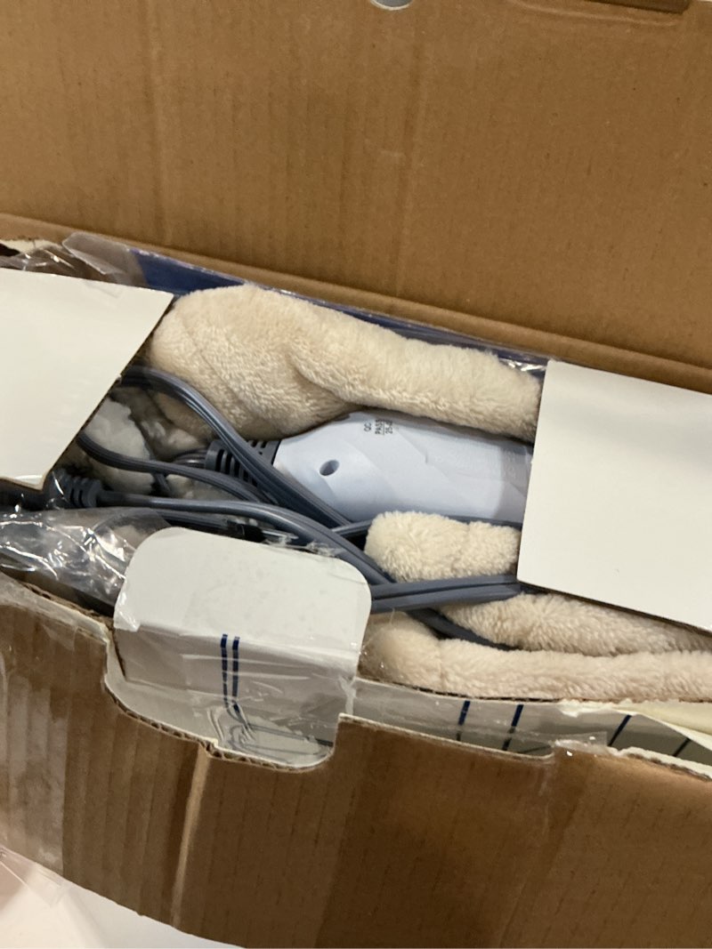 Condition photo showing Good Condition for westinghouse heated throw blanket, electric blanket throw with 6 heating levels and 2-10 hours time settings, flannel to sherpa super cozy heated blanket machine washable, 50x60 inch, beige beige throw 50"x60"