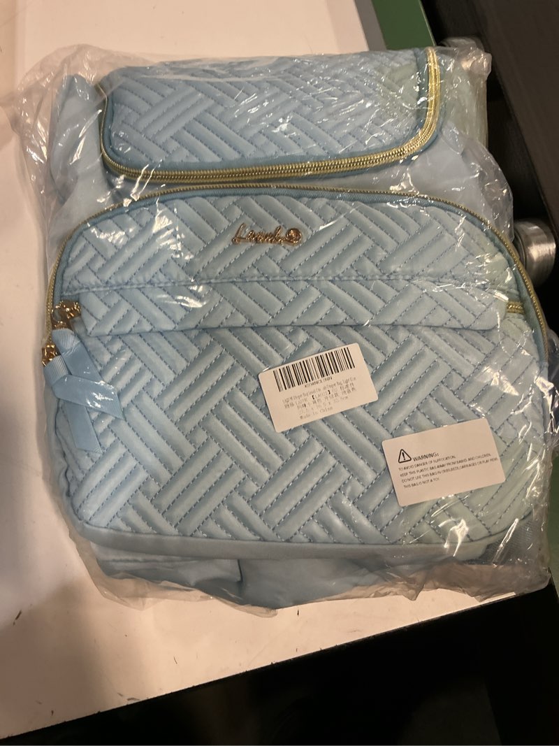 Condition photo showing New/Like New for Diaper Bag Small Diaper Backpack, Stylish Quilted Baby Backpacks, Mini Maternity Bags, with Changing Pad, Parents Essentials Diaper Bag, Light Blue