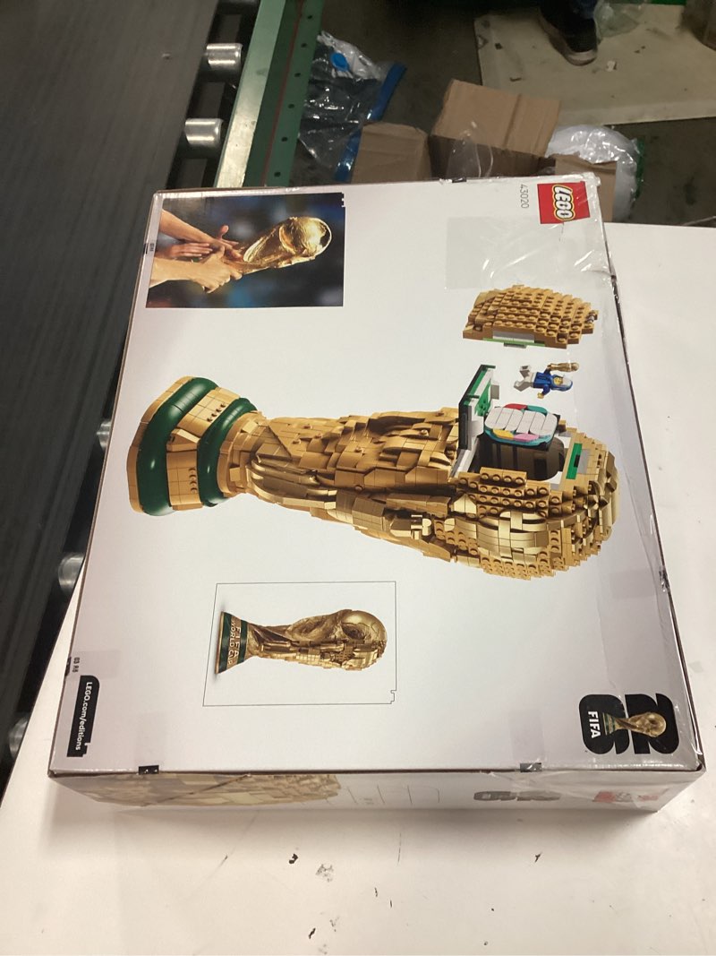 Condition photo showing New/Like New for lego editions fifa world cup official trophy building set - kit for display in bedroom, home office, book shelf - soccer fans collectible - with world cup 2026 minifigure - gift for fans - 43020