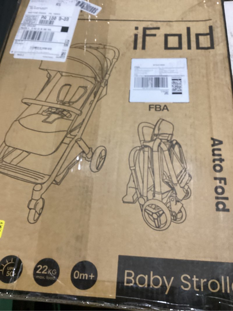 Condition photo showing New/Like New for gromast gravity folding baby stroller - portable travel toddler stroller w/adjustable backrest, canopy & cup holder, lightweight and uv protected, one-hand automatic folding - black