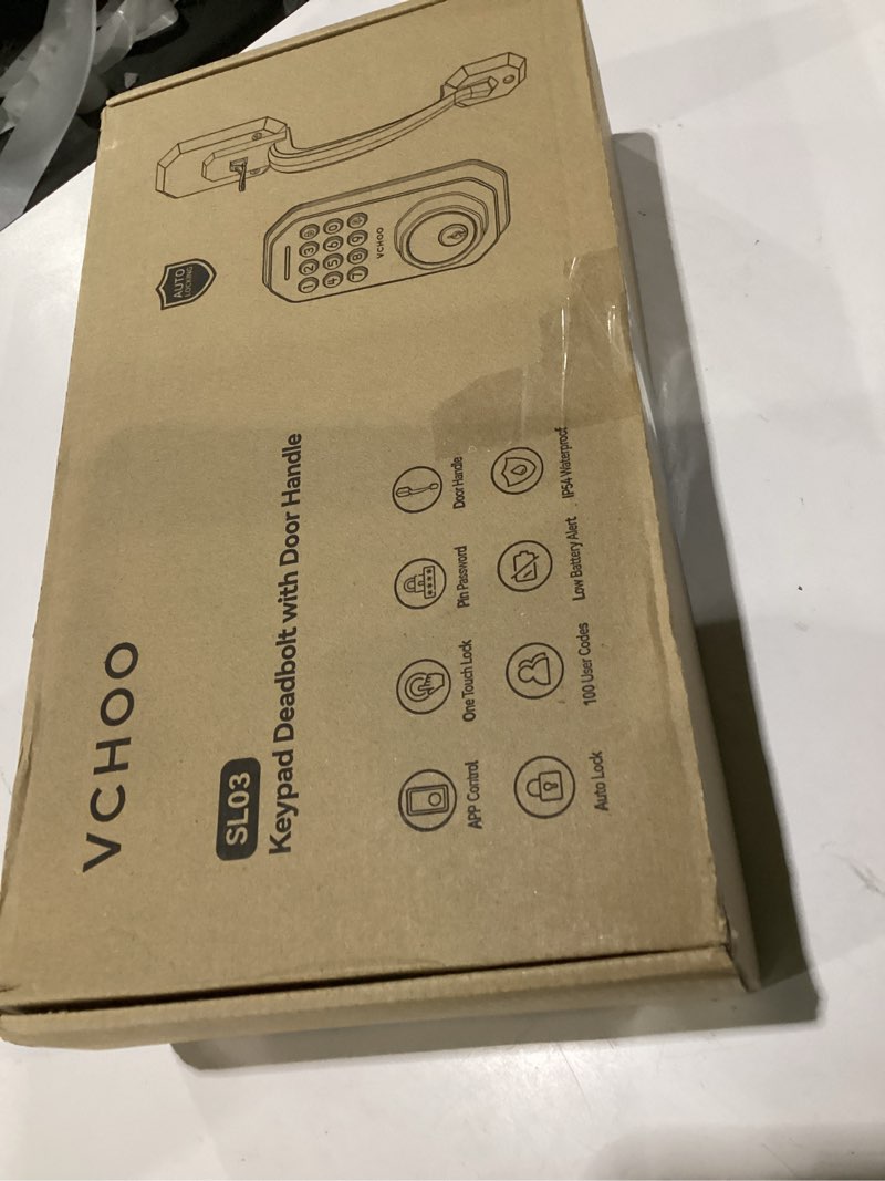 Condition photo showing As Is for ulecoce wifi smart door lock for front door, keyless entry door lock with app control, front door lo
