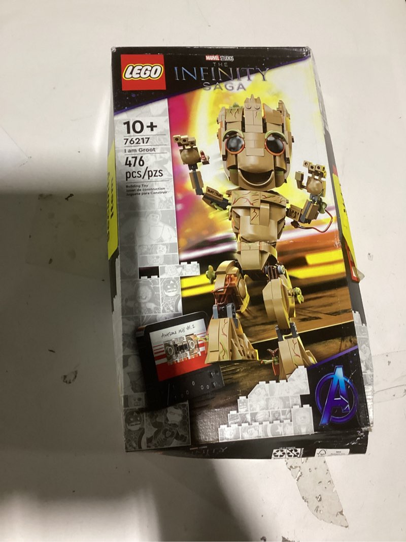 Condition photo showing New/Like New for Lego Marvel I am Groot 76217 Building Toy Set - Action Figure from The Guardians of The Galaxy Movies, Baby Groot Model for Play and Display, Great for Kids, Boys, Girls, and Avengers Fans Ages 10+