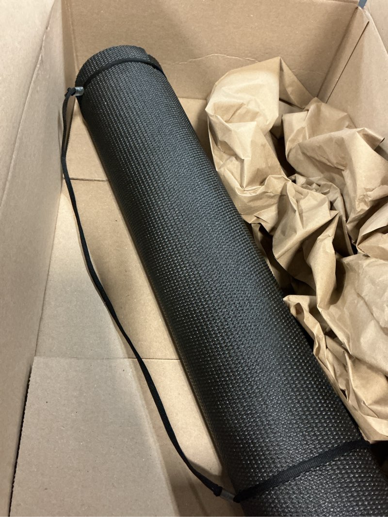 Condition photo showing As Is for extra wide yoga mat 72"x 32" - non slip tpe exercise mat for home workout, 6mm high-density large yoga mat for men & women, eco friendly pilates & fitness floor mat with carry strap black