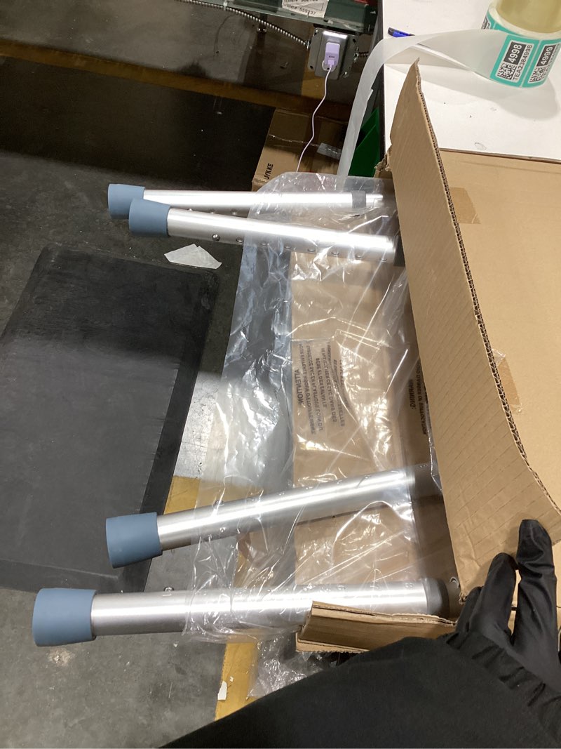 Condition photo showing Good Condition for Drive Medical 2-Button Standard Foldable Walker for Seniors & Adults - Adjustable Legs - Lightweight Aluminum Construction - 350 Lb Weight Capacity - Basic Walking Aid - Silver Silver Standard