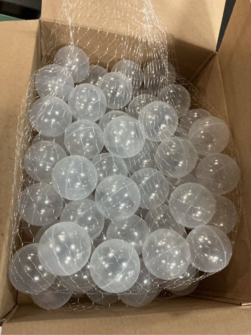 Condition photo showing New/Like New for Realhaha Larger Plastic Balls for Ball Pit, Play Pin Balls for Toddlers Kid Ball Pits & Accessories for Bounce House,2.76 inches,50 50 pcs clear 50 balls