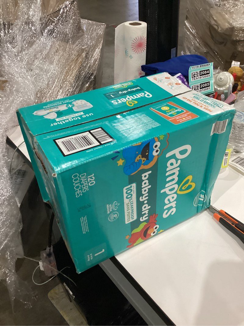 Condition photo showing New/Like New for Pampers Diapers - Baby Dry - Size 1, 120 Count, Absorbent Disposable Infant Diaper (Packaging May Vary) Size 1 120