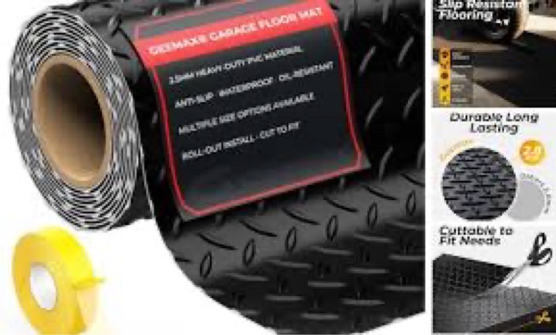 diamond plate garage floor mat, heavy duty 