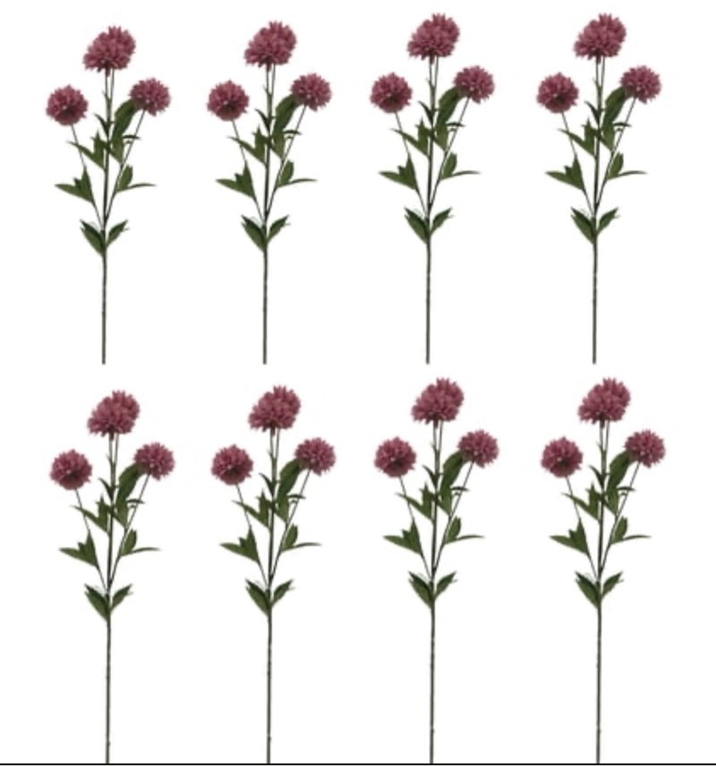 mainstays 31” artificial pink ball mum indoor stem  set of 8