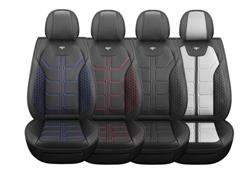 LINGVIDO Tacoma Seat Covers 2016-2022 2023, Fit for Tacoma Seat Cover Crew Cab/Double Cab Brown for Pickup Truck Waterproof Leather Accessories Front Black-Red