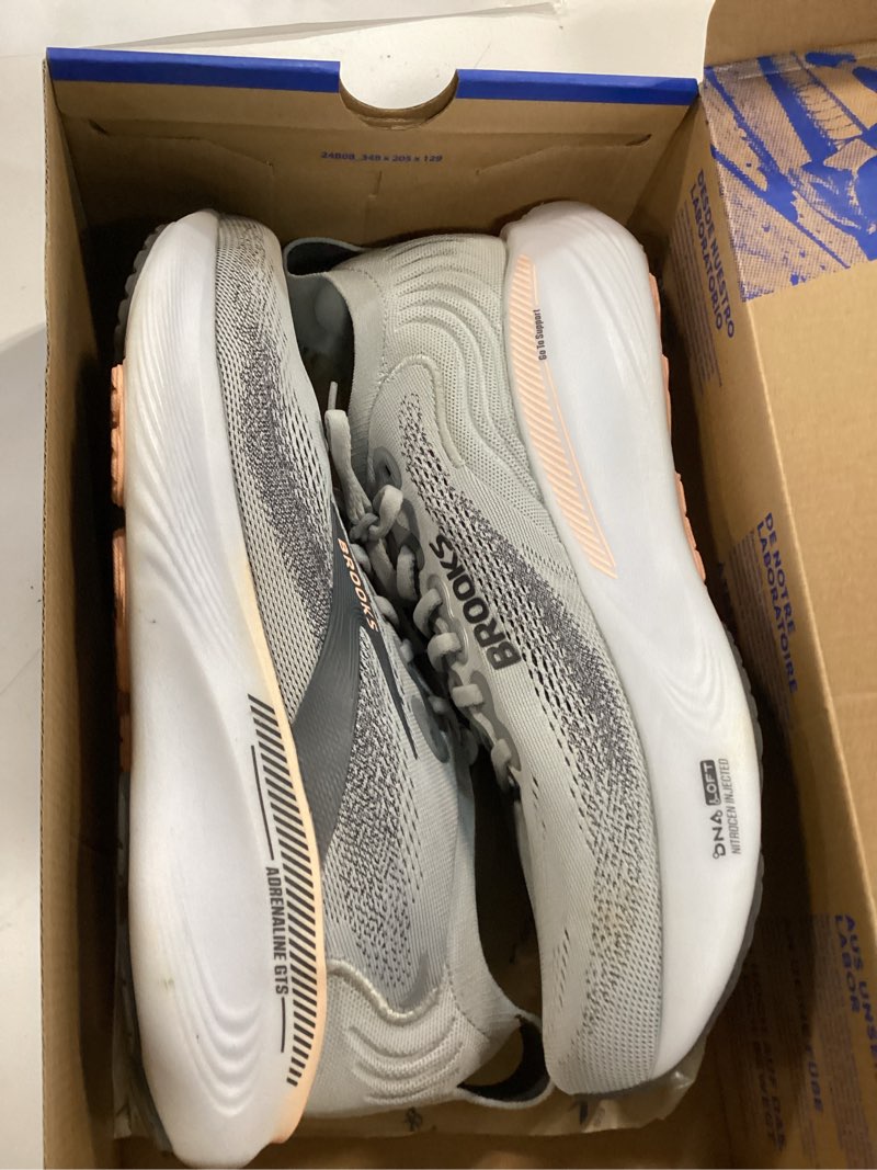 Condition photo showing Good Condition for brooks women’s adrenaline gts 25 supportive running & walking shoe 11.5 wide grey/blackened pearl/coral