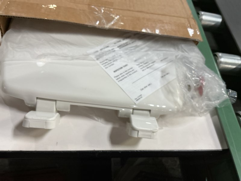Condition photo showing As Is for Mayfair Caswell Modern Slow Close Toilet Seat, Durable Plastic, Elongated, White Elongated 1 Seat