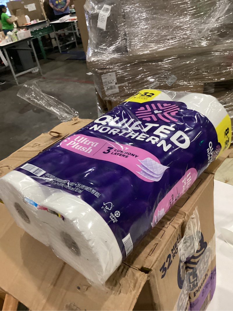 Condition photo showing New/Like New for quilted northern ultra plush toilet paper, 32 mega rolls = 128 regular rolls, 3x thicker*, 3 ply soft toilet tissue 32 mega rolls (pack of 1)