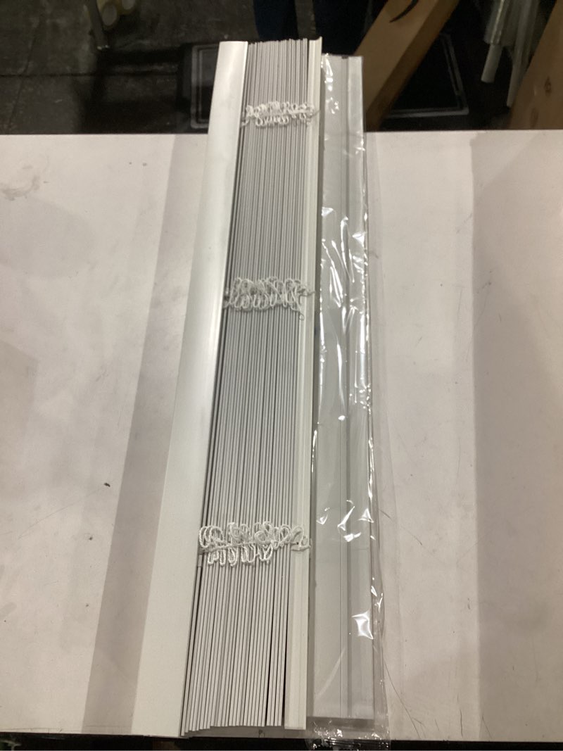 Condition photo showing Good Condition for levolor basics cordless light filtering faux wood blinds, easy to install 2” blinds for windows, timeless look, fits up to 35” width and 48” length, home solution for any space or room