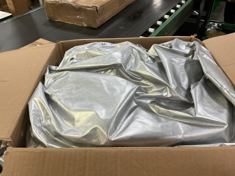 Condition photo showing As Is for Sliver Full Enclosed Car Cover Universal Fit Wrangler 2 Door 1987-2025 YJ/TJ/JK/JL,Kia Soul,Honda fit,Trax,Encore,Kona/Veloster,HR-V 2015-2022 Fit Small SUV/Hatchback/Jeep Length up to 171 in 6.For Small SUV/Jeep/Hatchback Length Up to 171 in