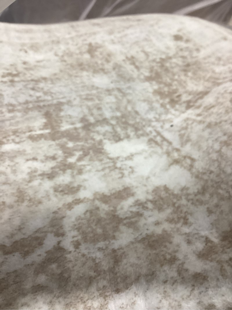 Condition photo showing As Is for area rug 4x6 vintage rug: washable indoor medallion rugs low pile distressed floor carpet retro accent rug for living room bedroom kitchen dining table home office(beige, 4'x6') beige 4' x 6' (rectangular)