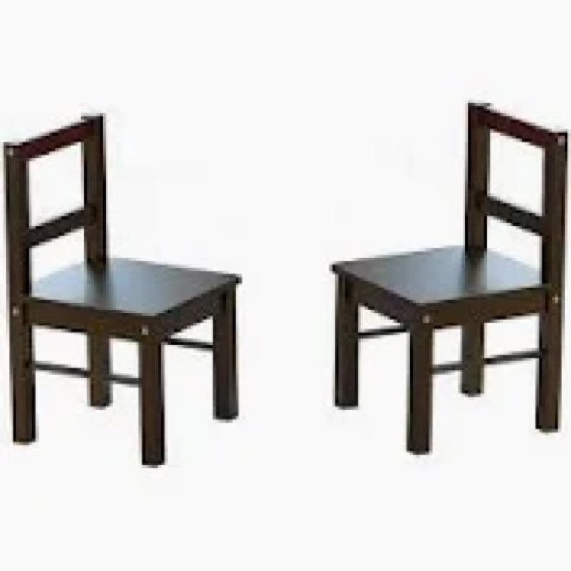 UTEX Child's Wooden Chair Pair for Play or Activity, Set of 2, Espresso …