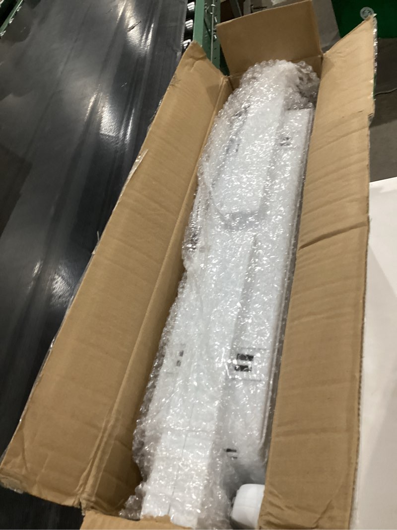 Condition photo showing As Is for BLACK+DECKER 9" Dual Window Fan with 2 Speed Settings, Twin Fan Heads with Mechanical Dial Control, Removable Legs, For Sliding Windows up to 33” W with Accordion Expanders, BFW9M, White