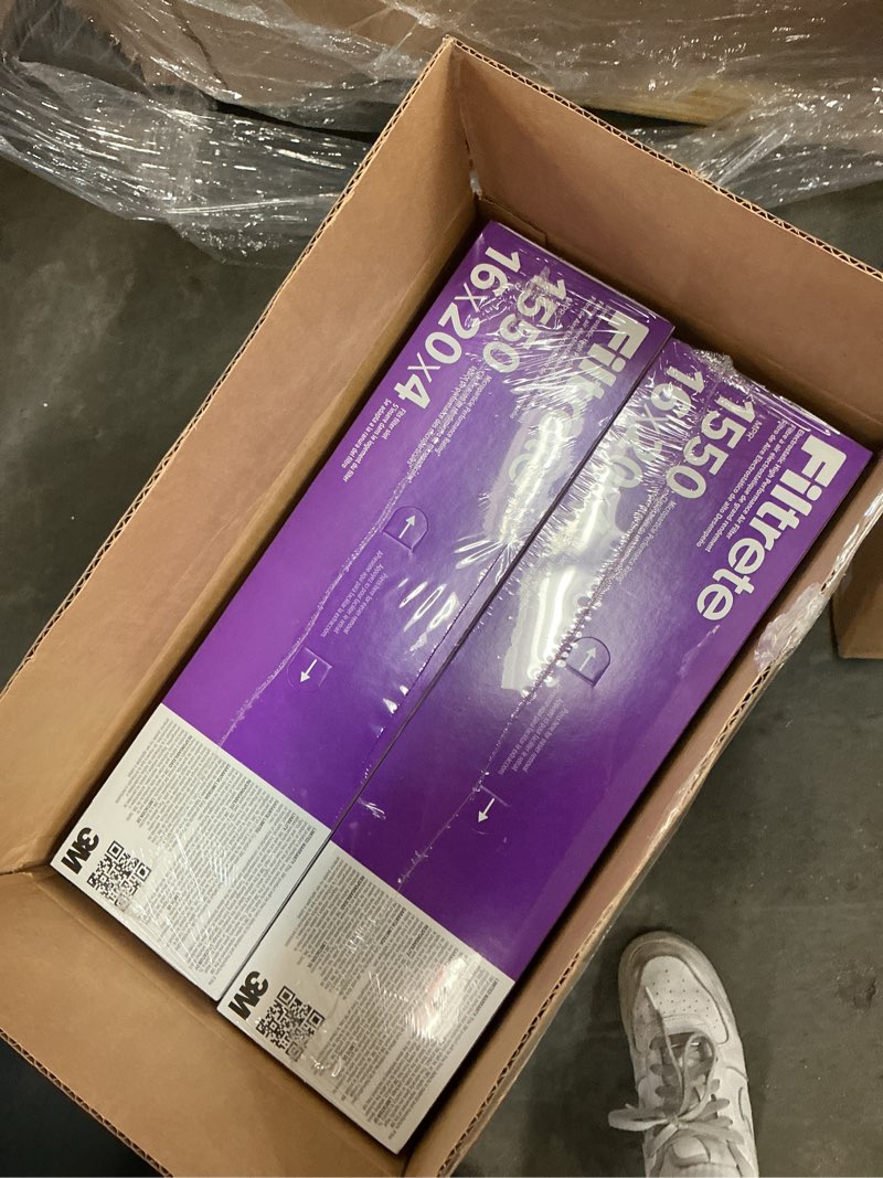 Condition photo showing New/Like New for filtrete 16x20x4 ac furnace air filter, mpr 1550, merv 12, fits lennox & honeywell, allergen, electrostatic air cleaning filter, 2-pack (actual size 15.88x19.88x4.31 in)