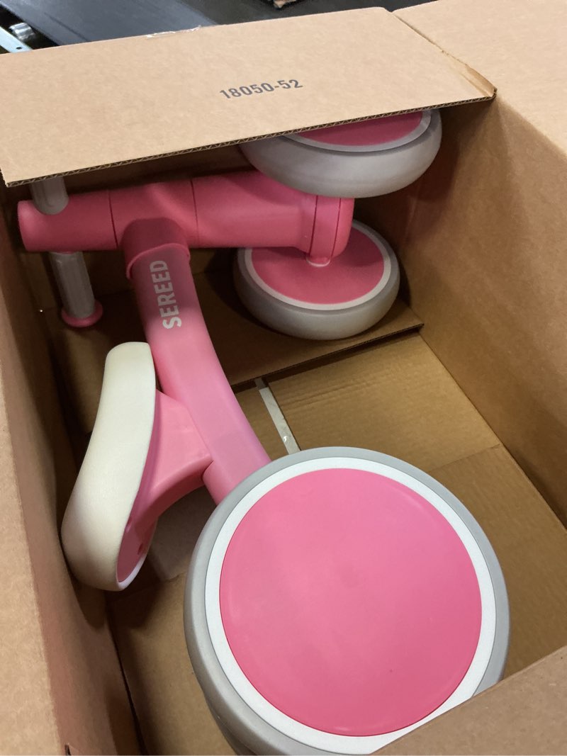 Condition photo showing Good Condition for sereed baby balance bike for 1 year old boys girls 12-24 month toddler balance bike, 4 wheels toddler first bike, first birthday gifts pink new