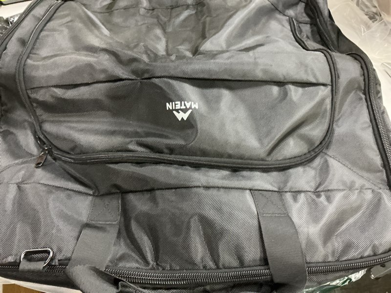 Condition photo showing Good Condition for matein garment bag for travel, large carry on garment bags with strap for business, waterproof hanging suit luggage bag for men women, wrinkle free suitcase cover for shirts dresses coats, black
