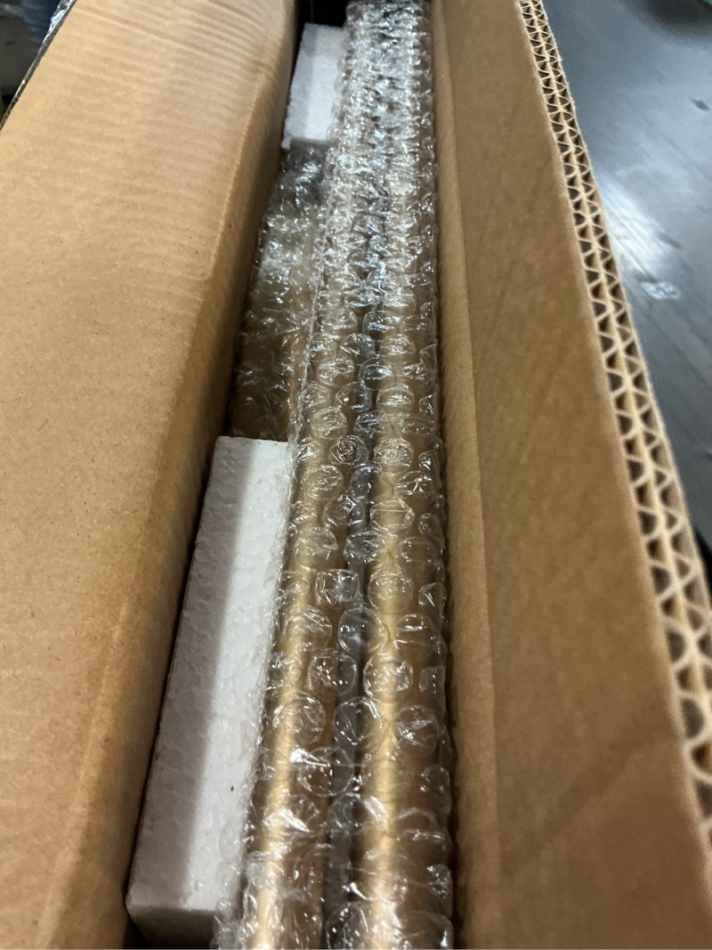 Condition photo showing New/Like New for danpinera 2-Tier End Table, Outdoor Side Table Metal Round Side Table with Removable Tray, Small Folding Accent Table, Anti-Rust Nightstand for Bedroom Balcony Patio Living Room (Gold) Gold 1