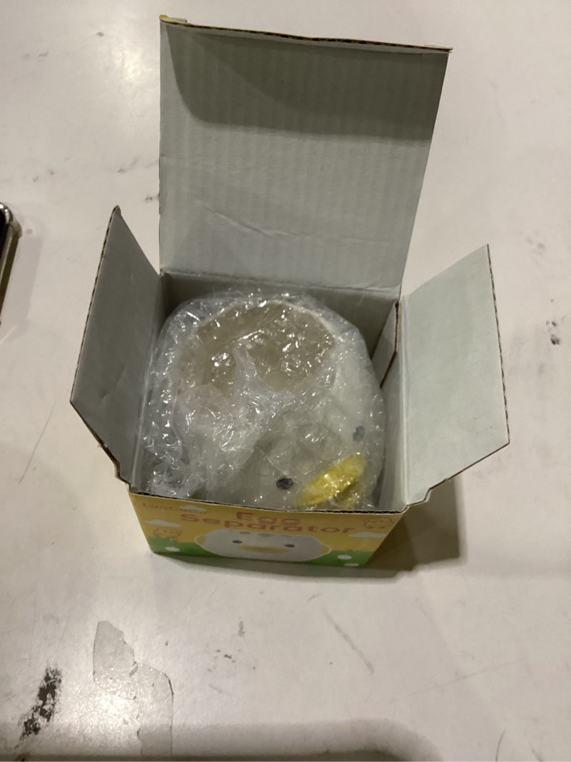 Condition photo showing Good Condition for luococo cute egg separator, ceramics vomiting chicken egg yolk white separator, practical household small egg filter splitter, kitchen gadget baking assistant tool, dishwasher safe (yellow)